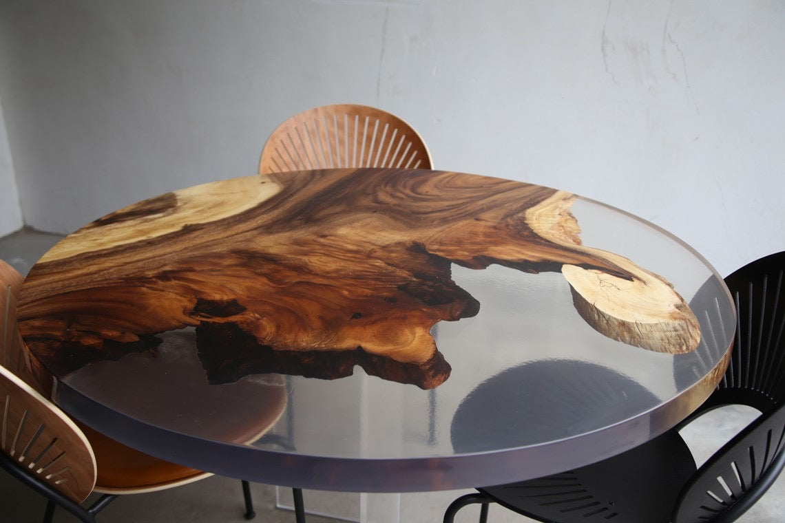 Walnut and 2024 resin table