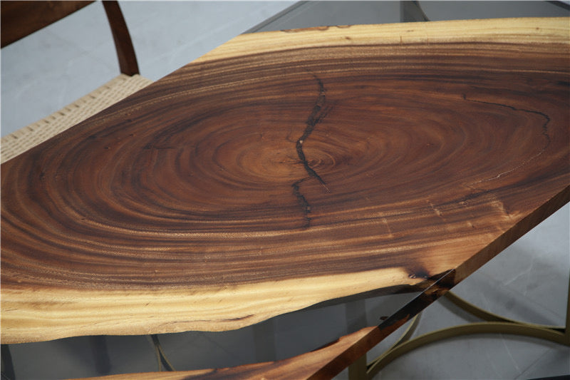 Live edge online walnut epoxy table