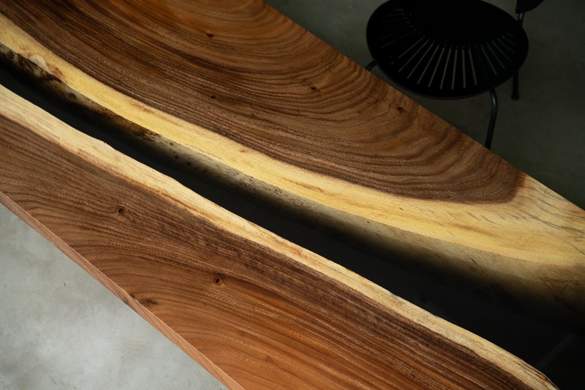 Walnut Wood Epoxy Resin Table  (with SAICOS Premium Hardwax-Oil Finish)