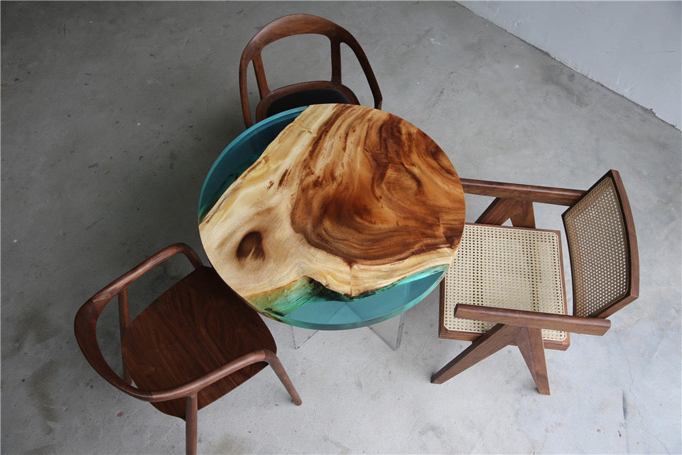 Walnut Wood Epoxy Resin Table (with SAICOS Premium Hardwax-Oil Finish)