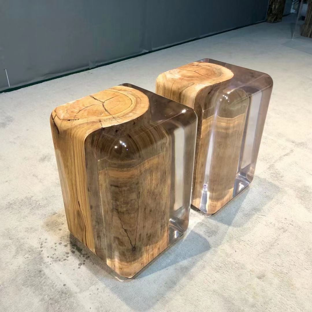 Epoxy layered newest stool or side table