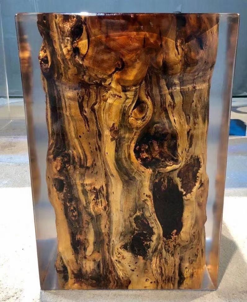 Wood Stump Clear Resin Stool